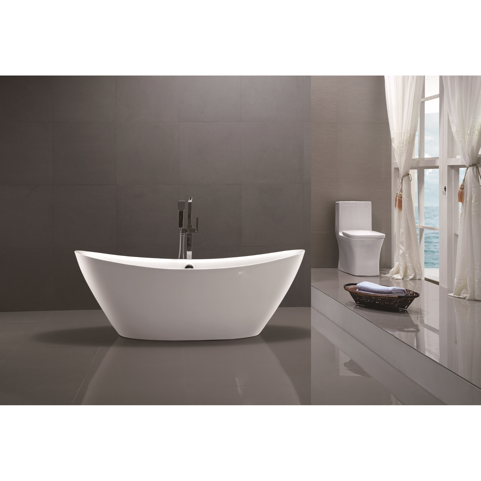 71" x 34" Freestanding Soaking Bathtub & Reviews AllModern